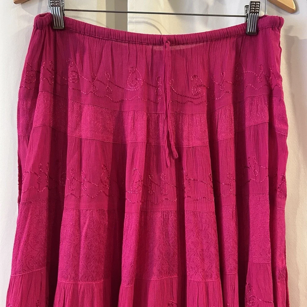 Indian Tropical Fashion‎ Women's Embrodiered Skirt Pink Size Free Size